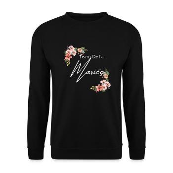 Team de la mariée floral - Sweat-shirt Unisexe - noir - Devant - Alina (178cm) & Michal (187cm)