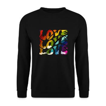 Rainbow Love Love Love - Unisex Sweatshirt - black - Front - Alina (178cm) & Michal (187cm)