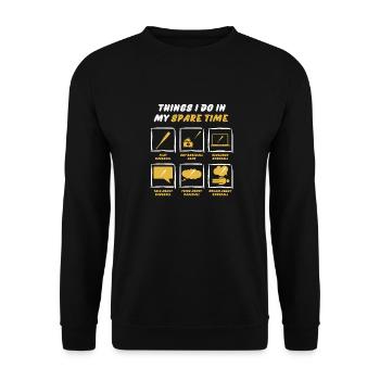 BASEBALL IN SPARE TIME - Unisex Sweatshirt - black - Front - Alina (178cm) & Michal (187cm)