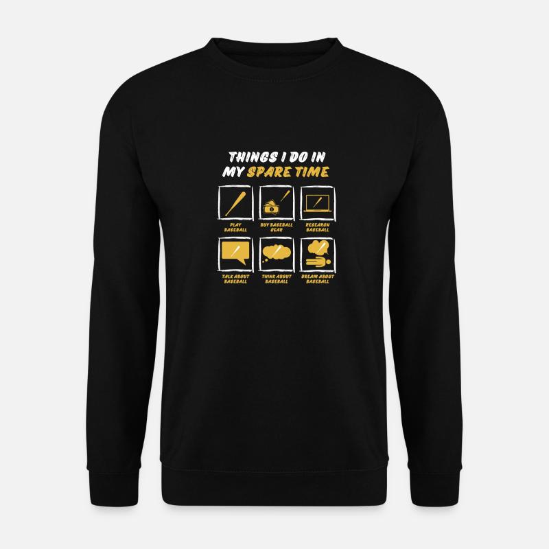 BASEBALL IN SPARE TIME - Unisex Sweatshirt - black