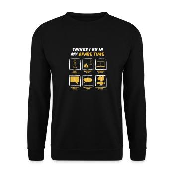 CHESS IN SPARE TIME - Unisex Sweatshirt - black - Front - Alina (178cm) & Michal (187cm)