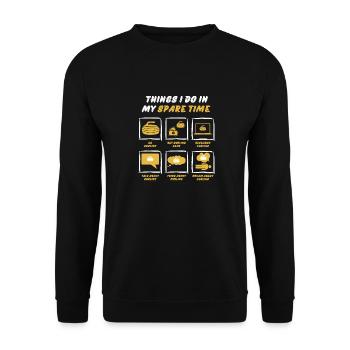 CURLING IN SPARE TIME - Unisex Sweatshirt - black - Front - Alina (178cm) & Michal (187cm)