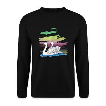 Oiseaux blancs - Sweat-shirt Unisexe - noir - Devant - Alina (178cm) & Michal (187cm)