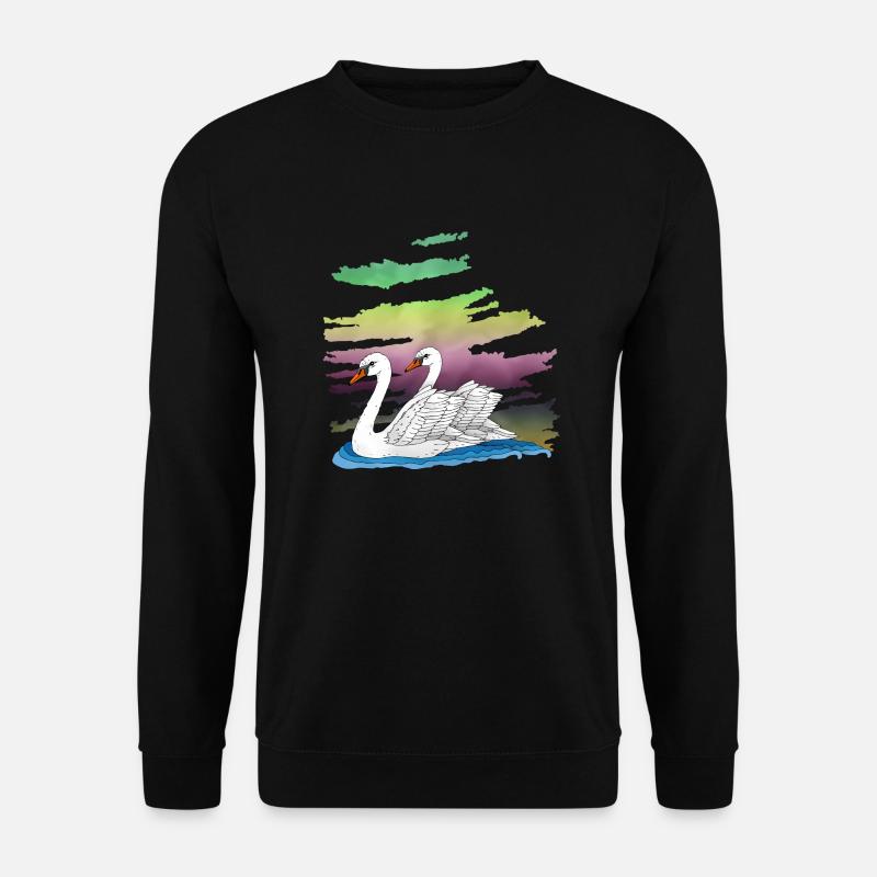 Weiße Vögel - Unisex Pullover - Schwarz