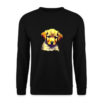 Hunde Hundebesitzer Hundewelpe Golden Retriever - Unisex Pullover - Schwarz - Vorne - Alina (178cm) & Michal (187cm)