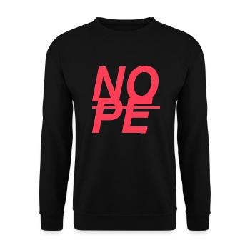NOPE - sei kein Ja - Sager! - Unisex Pullover - Schwarz - Vorne - Alina (178cm) & Michal (187cm)