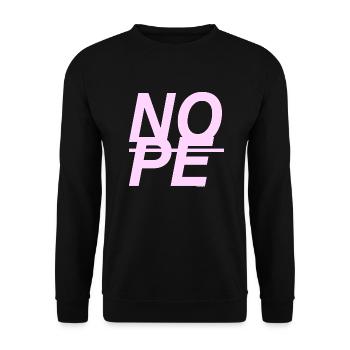 NOPE - sei kein Ja - Sager! - Unisex Pullover - Schwarz - Vorne - Alina (178cm) & Michal (187cm)