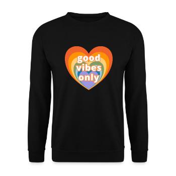 Nur gute Laune - Unisex Pullover - Schwarz - Vorne - Alina (178cm) & Michal (187cm)