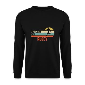 Je Peux Pas J'ai Rugby idée cadeau rugby - Sweat-shirt Unisexe - noir - Devant - Alina (178cm) & Michal (187cm)