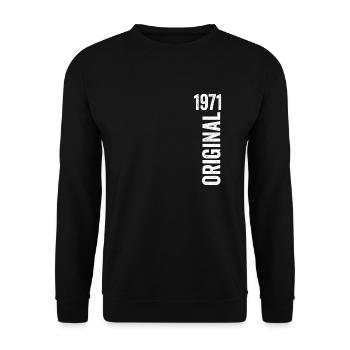 1971 Original Cadeau D’anniversaire 1971 - Sweat-shirt Unisexe - noir - Devant - Alina (178cm) & Michal (187cm)