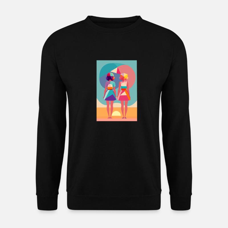 Liebe bei Sonnenuntergang - Unisex Pullover - Schwarz