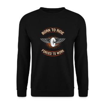 Born To Ride Wings Design - Unisex Sweatshirt - black - Front - Alina (178cm) & Michal (187cm)