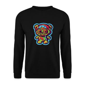 Funny Horror Scary Bear Halloween Spooky Bear - Unisex Sweatshirt - black - Front - Alina (178cm) & Michal (187cm)