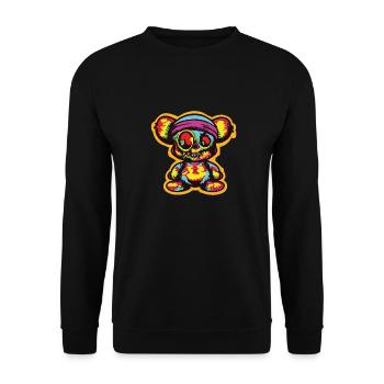 Funny Horror Scary Bear Halloween Grim Bear - Unisex Sweatshirt - black - Front - Alina (178cm) & Michal (187cm)