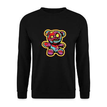 Funny Horror Scary Bear Halloween Monster Bear - Unisex Sweatshirt - black - Front - Alina (178cm) & Michal (187cm)