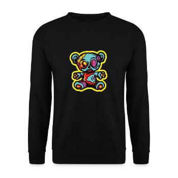 Funny Horror Scary Bear Halloween Shadowy Bear - Unisex Sweatshirt - black - Front - Alina (178cm) & Michal (187cm)