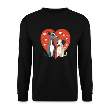 Hundeliebe - Unisex Pullover - Schwarz - Vorne - Alina (178cm) & Michal (187cm)