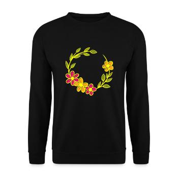 Flower Blume Pflanze - Unisex Pullover - Schwarz - Vorne - Alina (178cm) & Michal (187cm)