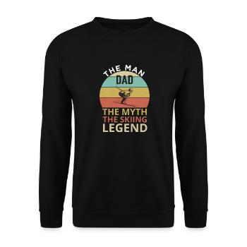 Ski The Man Dad The Myth The Legend Skier - Unisex Sweatshirt - black - Front - Alina (178cm) & Michal (187cm)