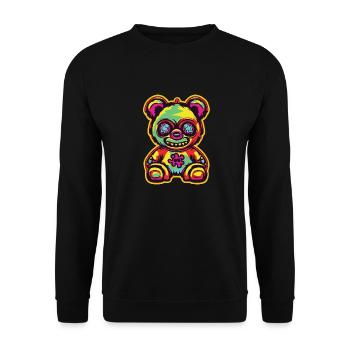 Horror Scary Bear Halloween Haunted Bear - Unisex Sweatshirt - black - Front - Alina (178cm) & Michal (187cm)