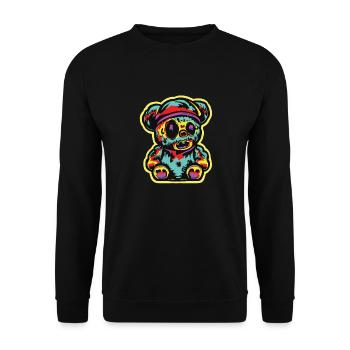 Horror Gruselbären Halloween Zombear - Unisex Pullover - Schwarz - Vorne - Alina (178cm) & Michal (187cm)