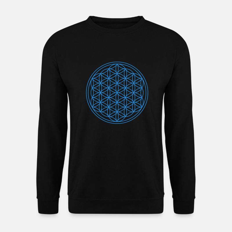 lebensblume blume des lebens yoga blau wasser love - Unisex Pullover - Schwarz