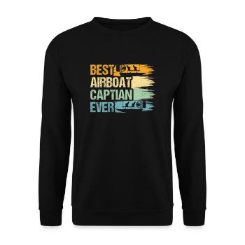 Meilleur hydroglisseur Captian Jamais Hydroplane Hélice Swa - Sweat-shirt Unisexe - noir - Devant - Alina (178cm) & Michal (187cm)