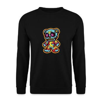 Horror Scary Bear Halloween Crypt Keeper Bear - Unisex Sweatshirt - black - Front - Alina (178cm) & Michal (187cm)