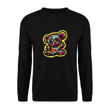 Horror Scary Bear Halloween Safari Bear - Unisex Sweatshirt - black - Front - Alina (178cm) & Michal (187cm)