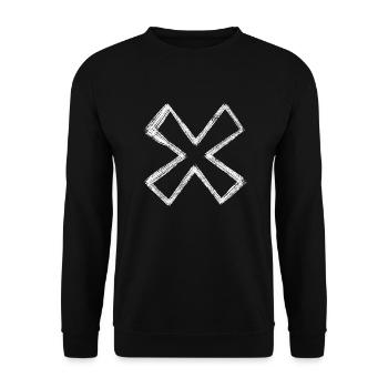 White cross - Unisex Pullover - Schwarz - Vorne - Alina (178cm) & Michal (187cm)