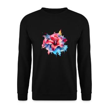 Floral Elegance - Unisex Sweatshirt - black - Front - Alina (178cm) & Michal (187cm)