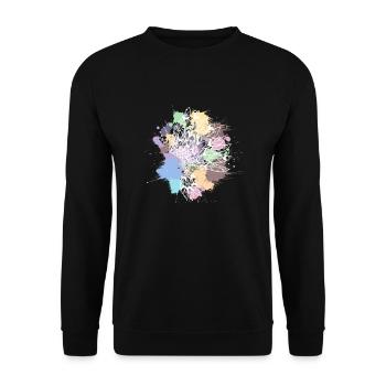 white Indian headdress pastel spots - Unisex Sweatshirt - black - Front - Alina (178cm) & Michal (187cm)