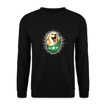 🌞My Lil' Golden Retriever Sunshine🐾✨💖 - Unisex Pullover - Schwarz - Vorne - Alina (178cm) & Michal (187cm)