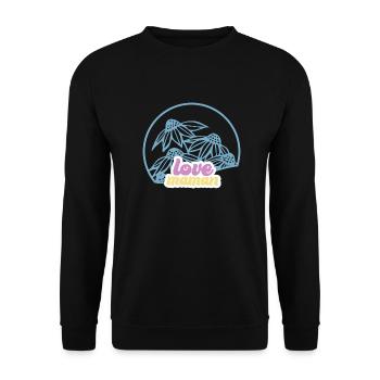 SA015 ecusson floral 1 - Sweat-shirt Unisexe - noir - Devant - Alina (178cm) & Michal (187cm)