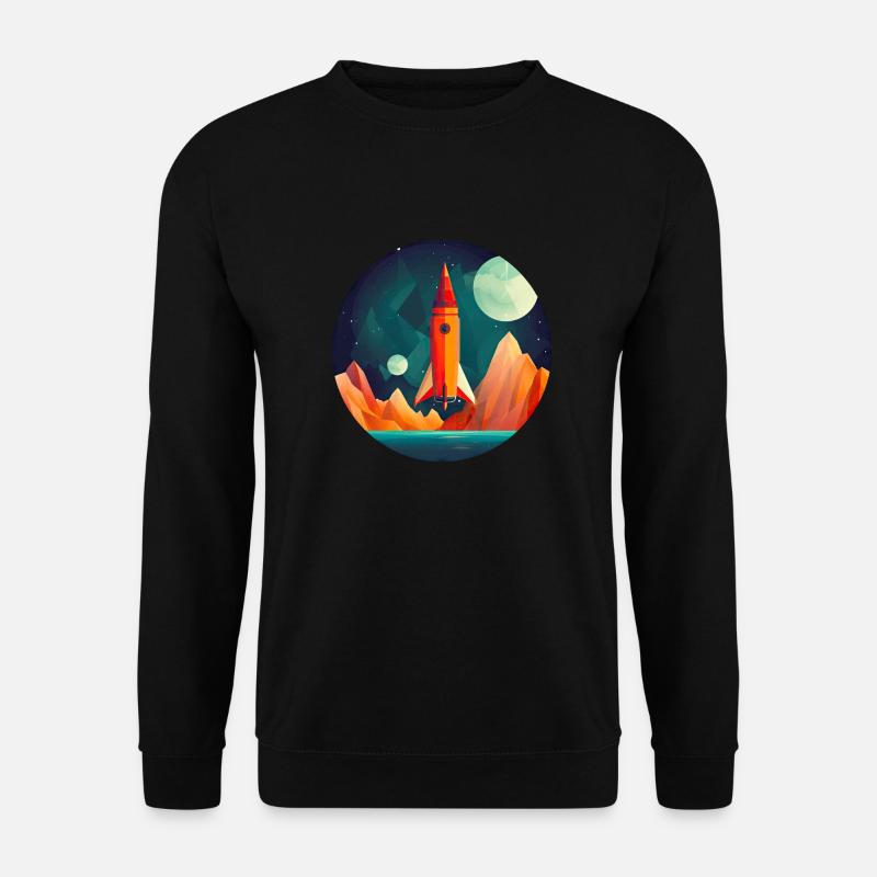 Rocket in Space Scenery - Unisex Sweatshirt - black