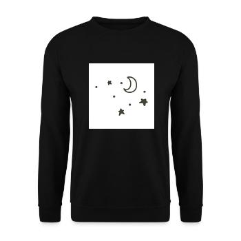 Sternenhimmel mit Mond - Unisex Pullover - Schwarz - Vorne - Alina (178cm) & Michal (187cm)