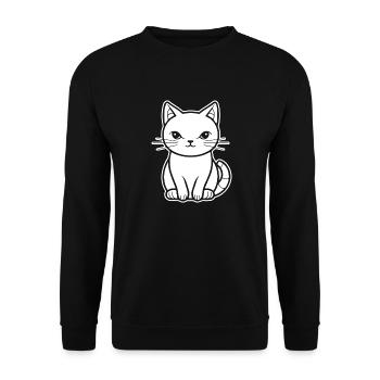 Cat Cat Kitten Cat Lady - Unisex Sweatshirt - black - Front - Alina (178cm) & Michal (187cm)