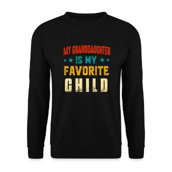 Ma petite-fille est mon enfant préféré Drôle Grandp - Sweat-shirt Unisexe - noir - Devant - Alina (178cm) & Michal (187cm)