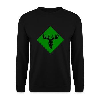 Elch-Schädel - Unisex Pullover - Schwarz - Vorne - Alina (178cm) & Michal (187cm)