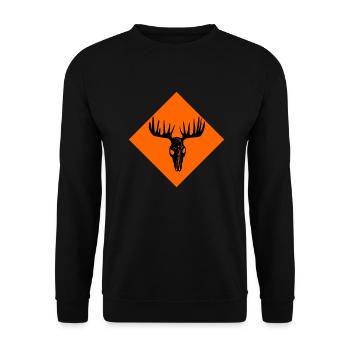 Moose Skull - Unisex Sweatshirt - black - Front - Alina (178cm) & Michal (187cm)