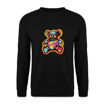 Horror Scary Bear Halloween Ghostly Greetings - Unisex Sweatshirt - black - Front - Alina (178cm) & Michal (187cm)