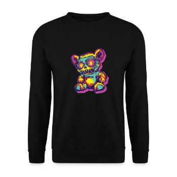 Horror Scary Bear Halloween Spectral Snuggles - Unisex Sweatshirt - black - Front - Alina (178cm) & Michal (187cm)