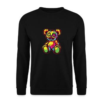 Horror Scary Bear Halloween Midnight Mischief - Unisex Sweatshirt - black - Front - Alina (178cm) & Michal (187cm)