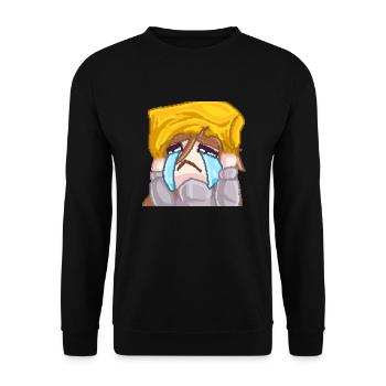Ein Emote der Streamerin Pillowg1rl - Cry - Unisex Pullover - Schwarz - Vorne - Alina (178cm) & Michal (187cm)