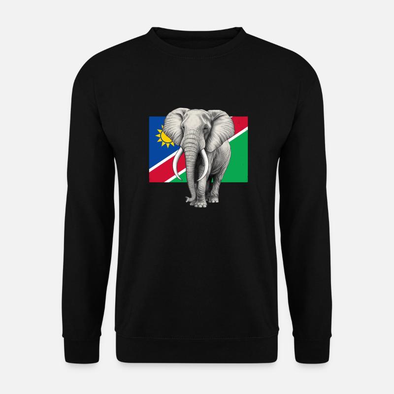 Elefant Flagge von Namibia - Unisex Pullover - Schwarz