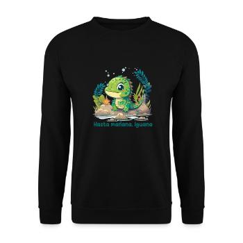 Hasta mañana, Iguana - Sweat-shirt Unisexe - noir - Devant - Alina (178cm) & Michal (187cm)