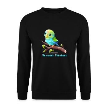 Be sweet, Parakeet - Sweat-shirt Unisexe - noir - Devant - Alina (178cm) & Michal (187cm)