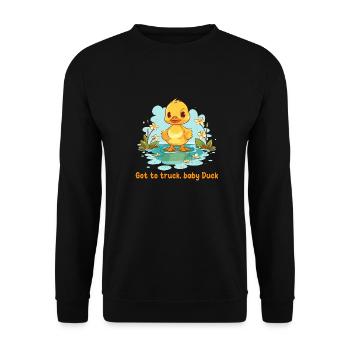 Got to truck, baby Duck - Sweat-shirt Unisexe - noir - Devant - Alina (178cm) & Michal (187cm)