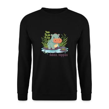 Adios, Hippos - Sweat-shirt Unisexe - noir - Devant - Alina (178cm) & Michal (187cm)