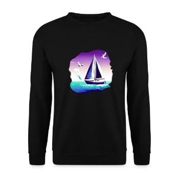 Segelschiff Segeln Segelboot Segelsport Segler - Unisex Pullover - Schwarz - Vorne - Alina (178cm) & Michal (187cm)